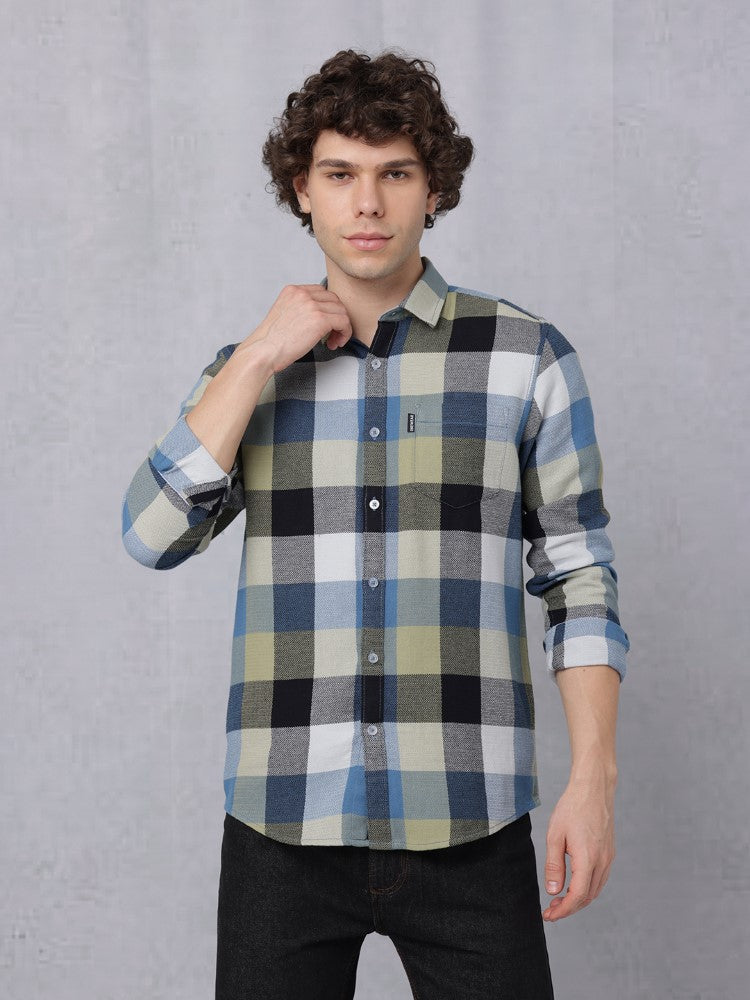 Big Multi-Coloured Check Woven Shirt