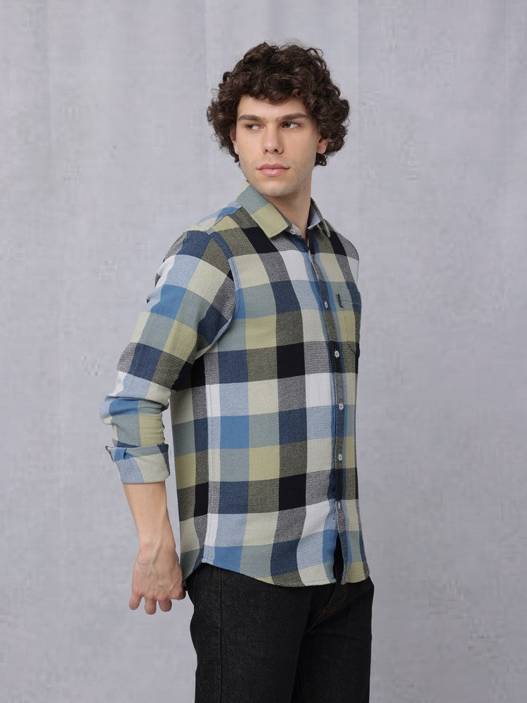 Big Multi-Coloured Check Woven Shirt