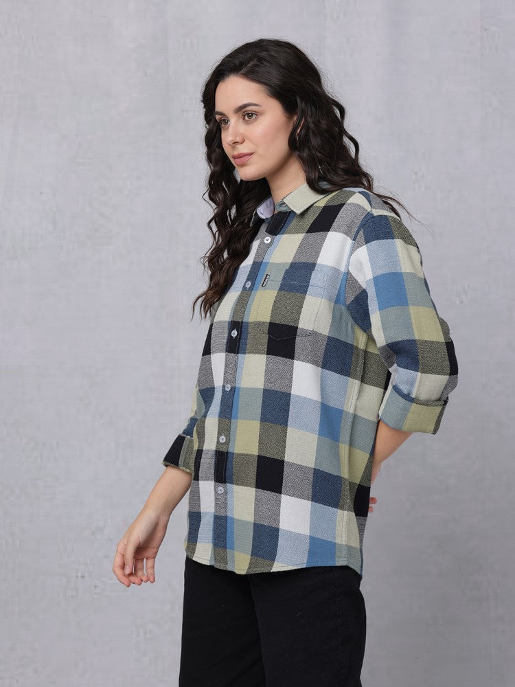 Big Multi-Coloured Check Woven Shirt