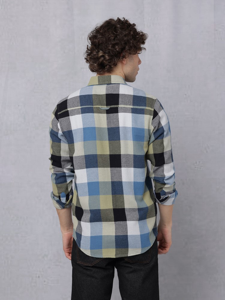 Big Multi-Coloured Check Woven Shirt