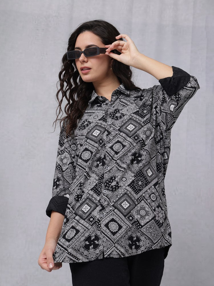 Banadana Patch All Over Printed Woven Shirt