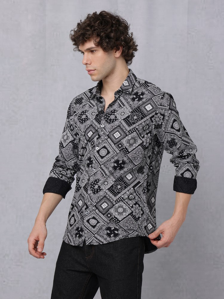 Banadana Patch All Over Printed Woven Shirt