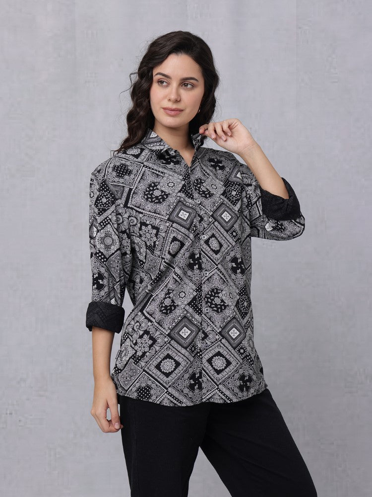 Banadana Patch All Over Printed Woven Shirt