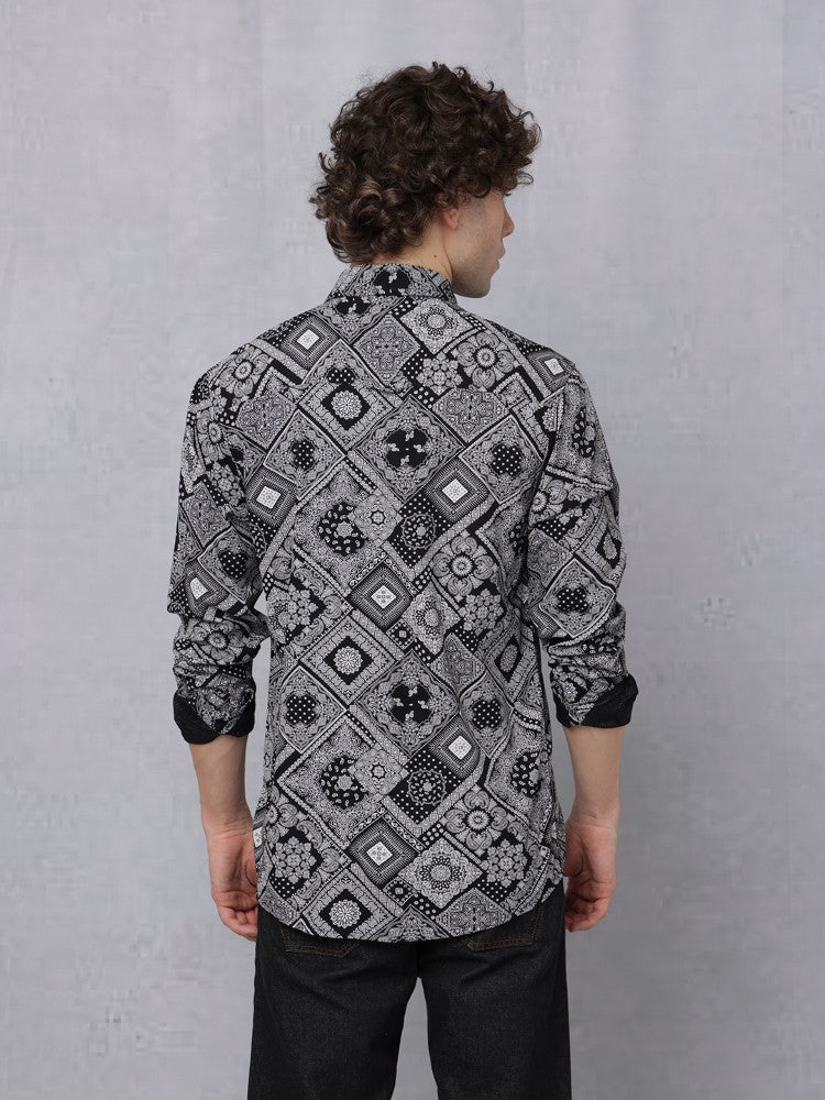 Banadana Patch All Over Printed Woven Shirt