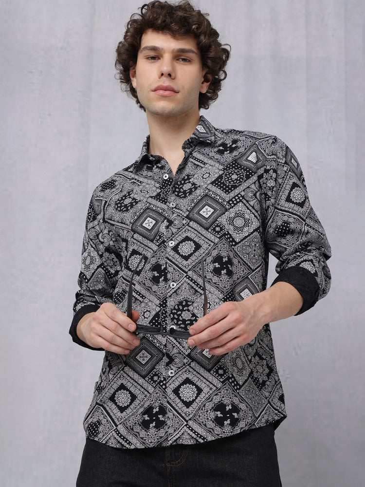 Banadana Patch All Over Printed Woven Shirt