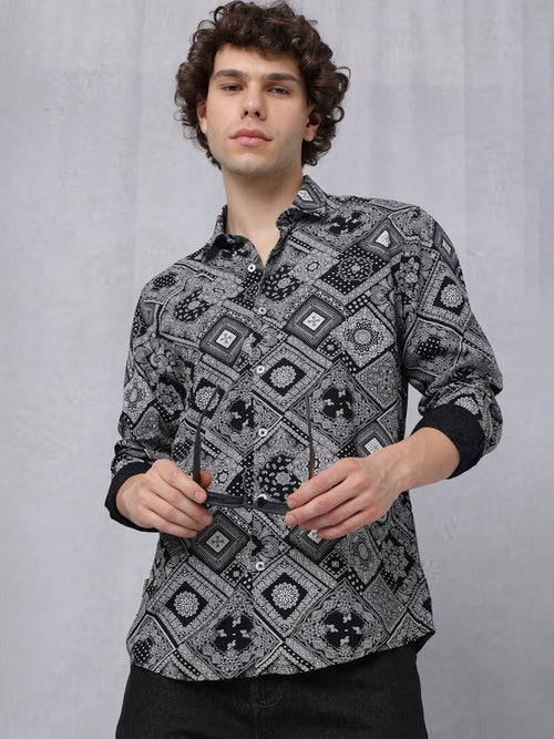 Banadana Patch All Over Printed Woven Shirt
