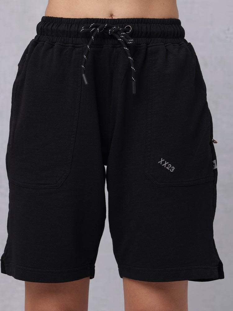 Utility Solid Shorts with Back Print