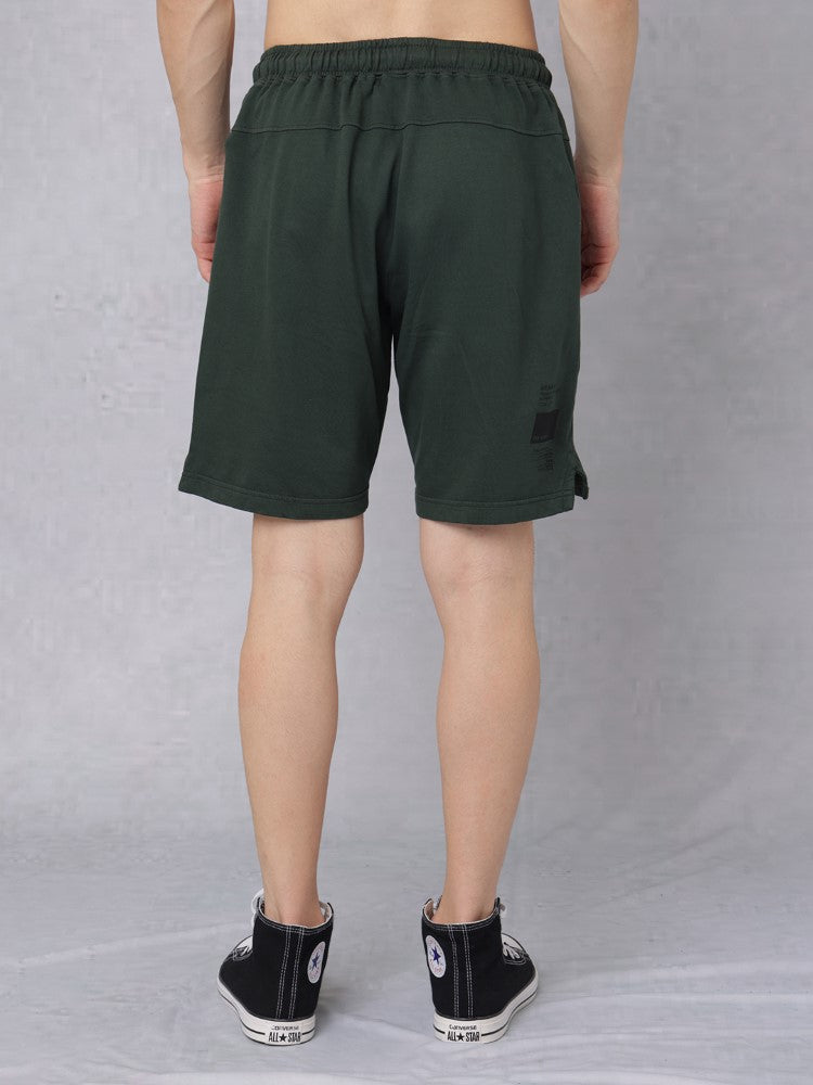 Utility Solid Shorts with Back Print