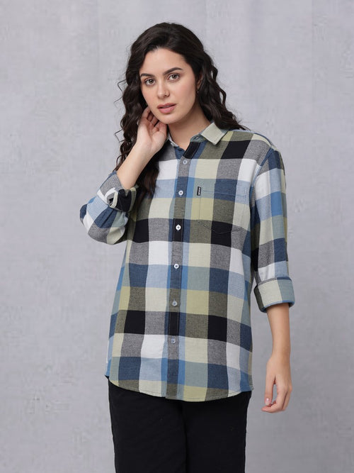 Big Multi-Coloured Check Woven Shirt