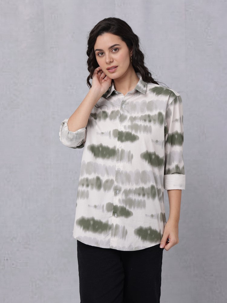 Tie & Dye All Over Print Woven Shirt
