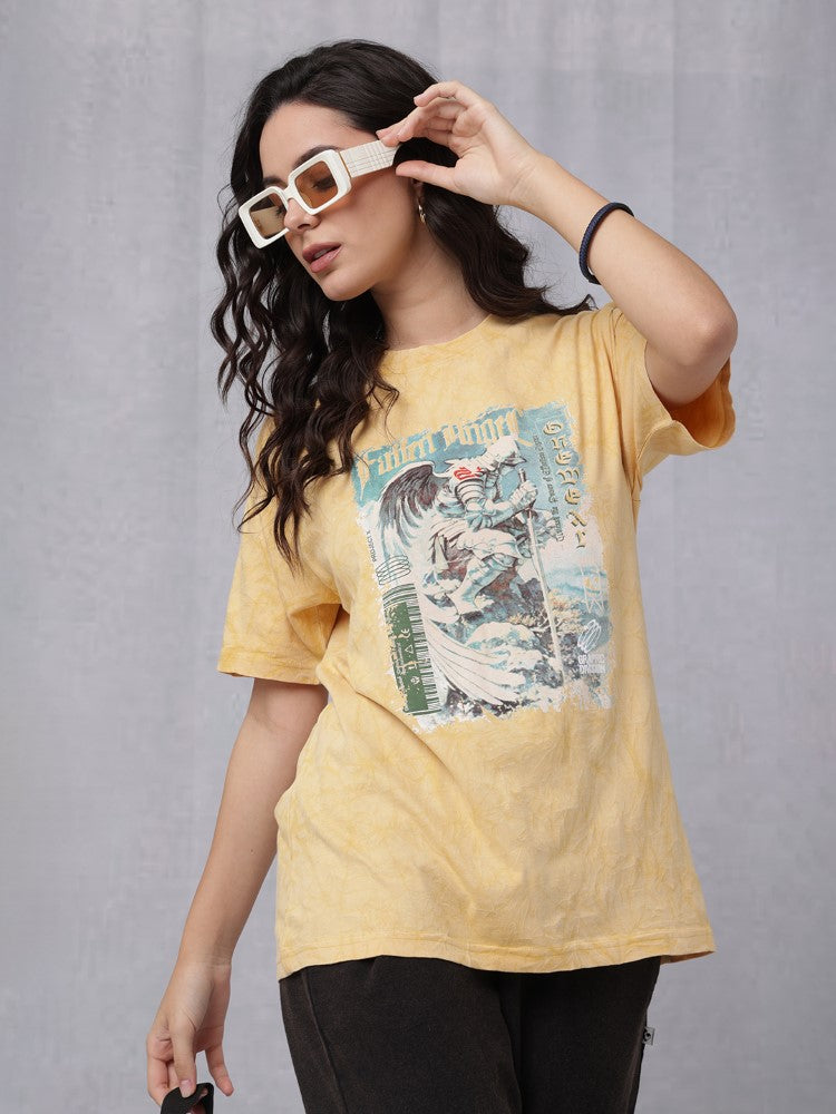 Lava Wash Chest Print Crew Neck T-Shirt