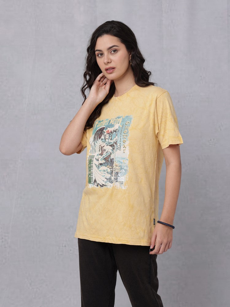 Lava Wash Chest Print Crew Neck T-Shirt
