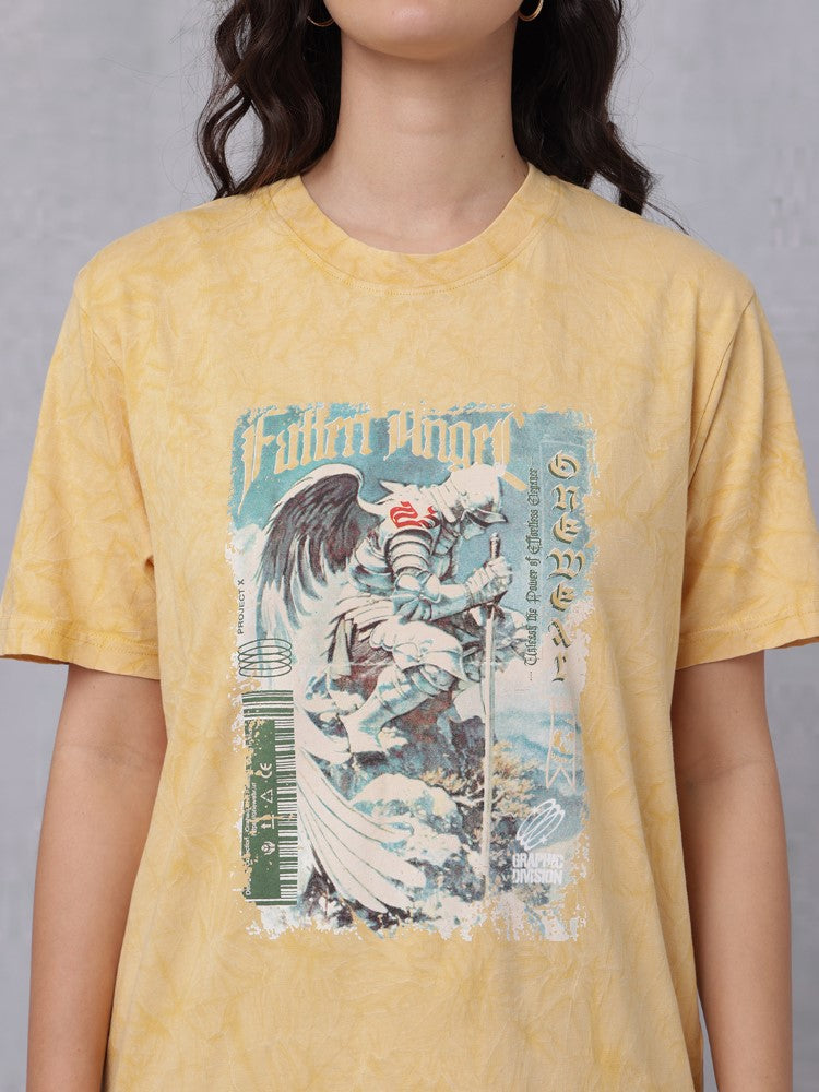 Lava Wash Chest Print Crew Neck T-Shirt
