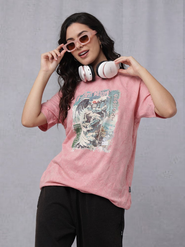 Lava Wash Chest Print Crew Neck T-Shirt