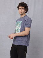 Lava Wash Chest Print Crew Neck T-Shirt
