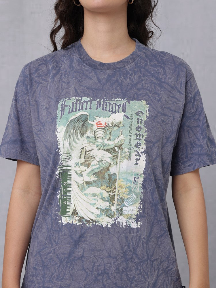 Lava Wash Chest Print Crew Neck T-Shirt