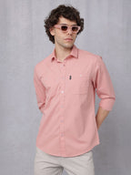 Utility Solid Shirt Pastel Rose with Double Pocket#color_pastel-rose